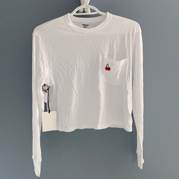 Aritzia Cropped long sleeve with cherry pocket - Picture 1 of 2